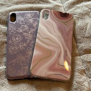 🥰🥰 set of 2 beautiful mauve and gold rose set of cases X xs max